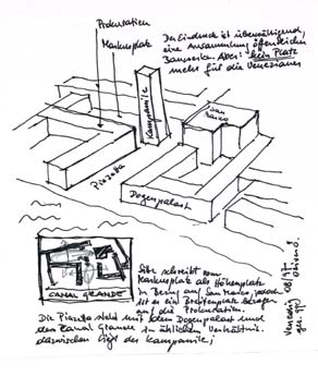 Diplom - Der Ort und sein Einfluss auf das Gebäude - Skizze Venedig